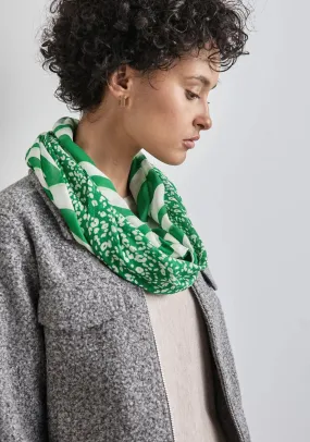 Street One Animal Print Contrast Scarf, Green