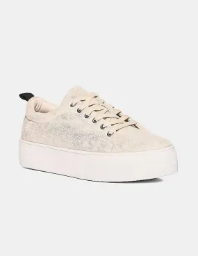 Stride Gold Textured Platform Sneakers