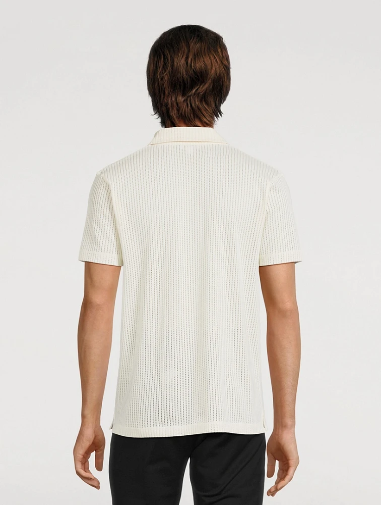 SUNSPEL Linear Mesh Polo Shirt