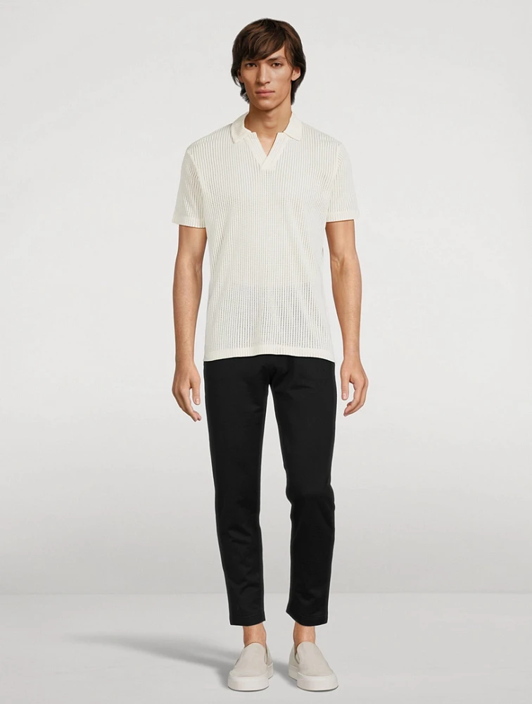 SUNSPEL Linear Mesh Polo Shirt