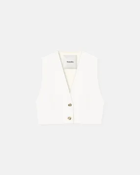 Suree - Cropped Tailored Vest - Off White