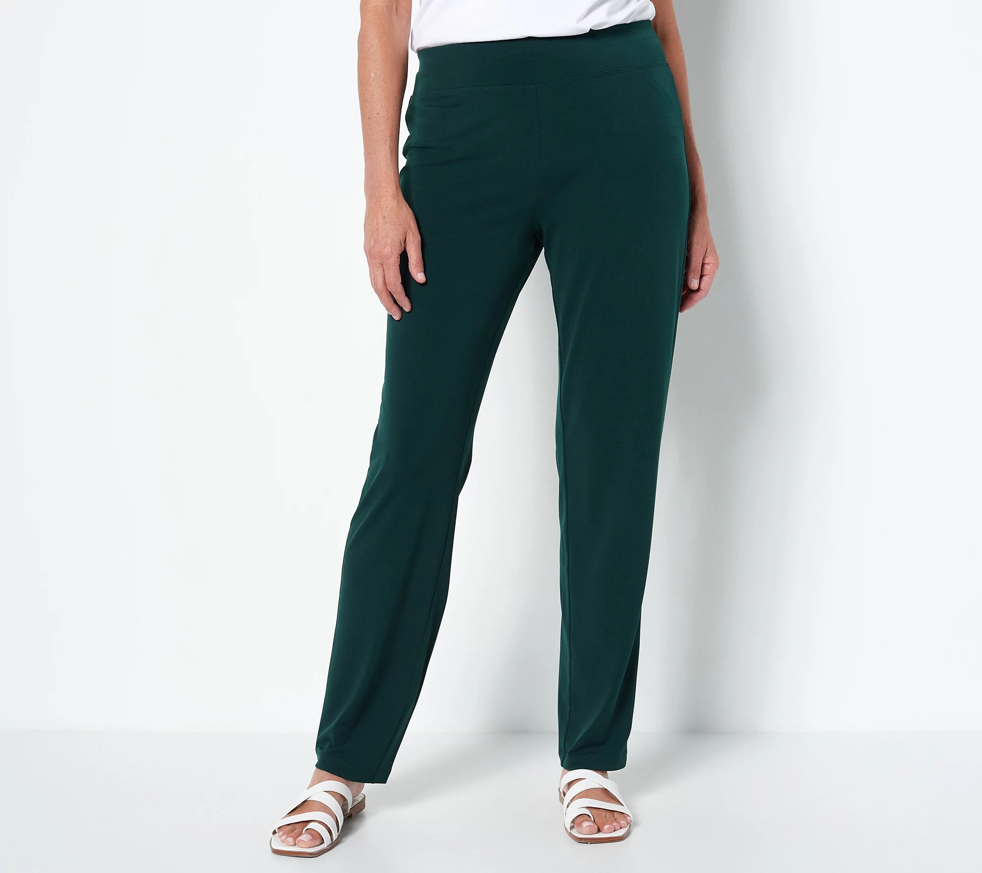 Susan Graver Modern Essentials Reg Liquid Knit Slim Leg Pants