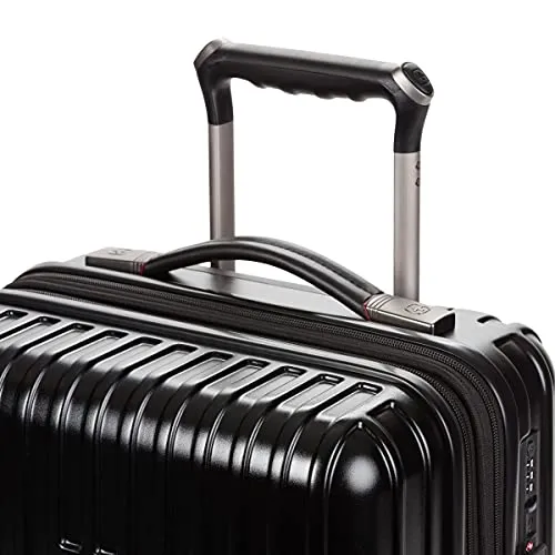 SwissGear 7910 Hardside Expandable Spinner Wheel Luggage with TSA Lock and USB, Black, Carry-On 20-Inch