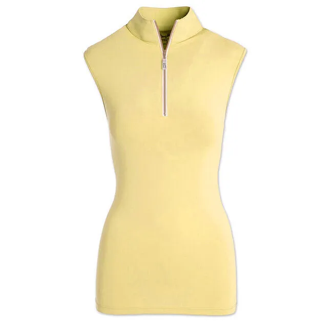 Tailored Sportsman Women's Sleeveless IceFil Zip Top Shirt - Sunny/White/Gold