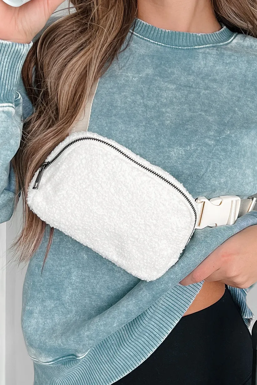 Take Me Along Sherpa Belt Bag (White)