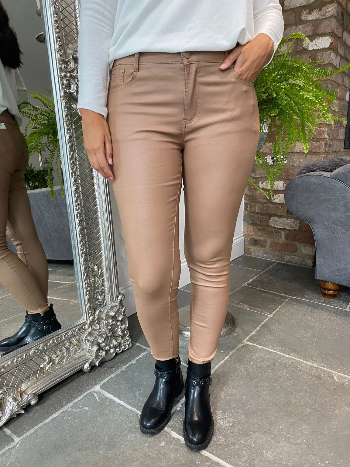 Tan Coated Trousers