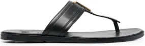 TOM FORD logo-plaque leather sandals Black