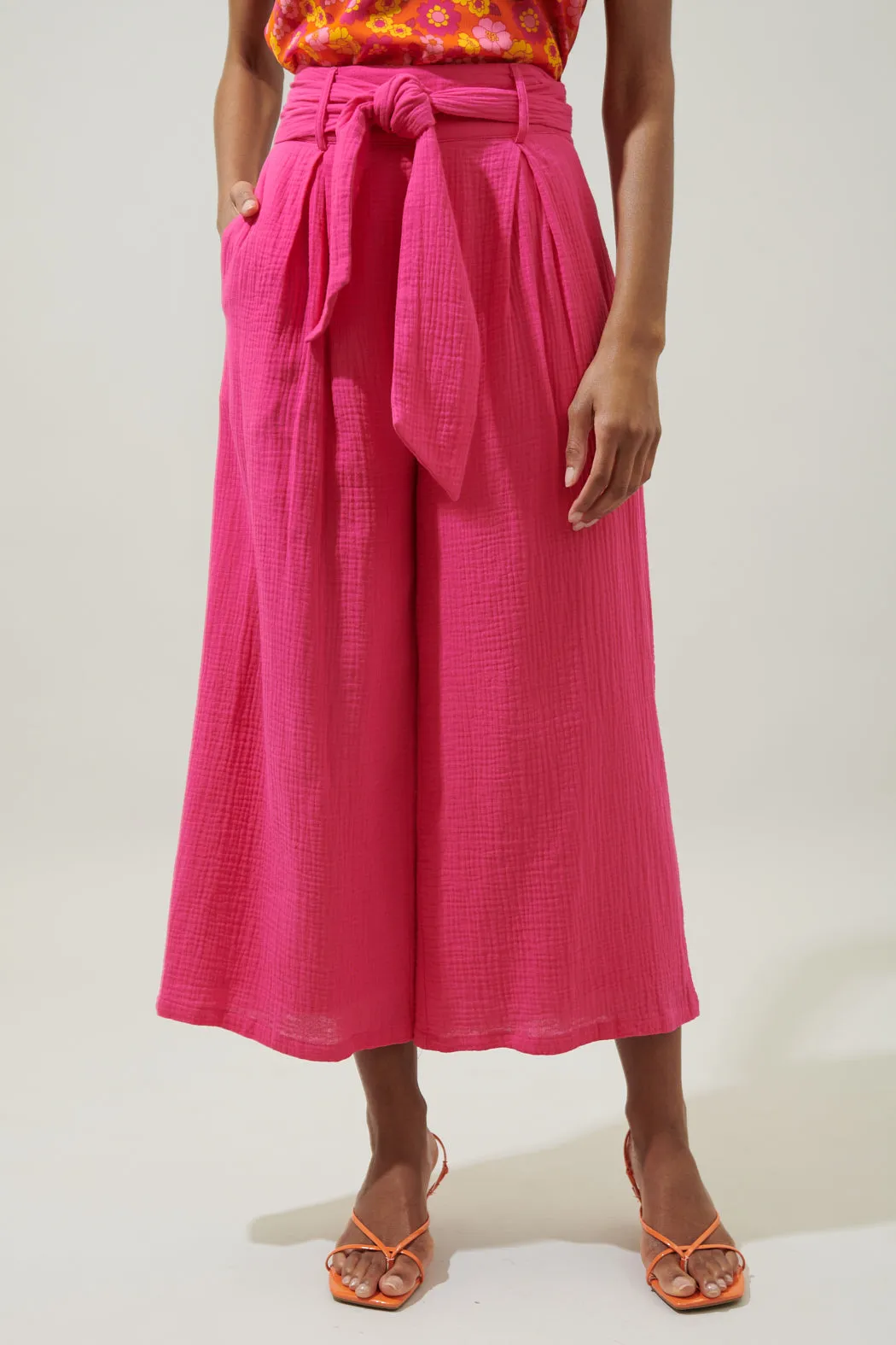 Tres Bien Cotton Wide Leg Pants