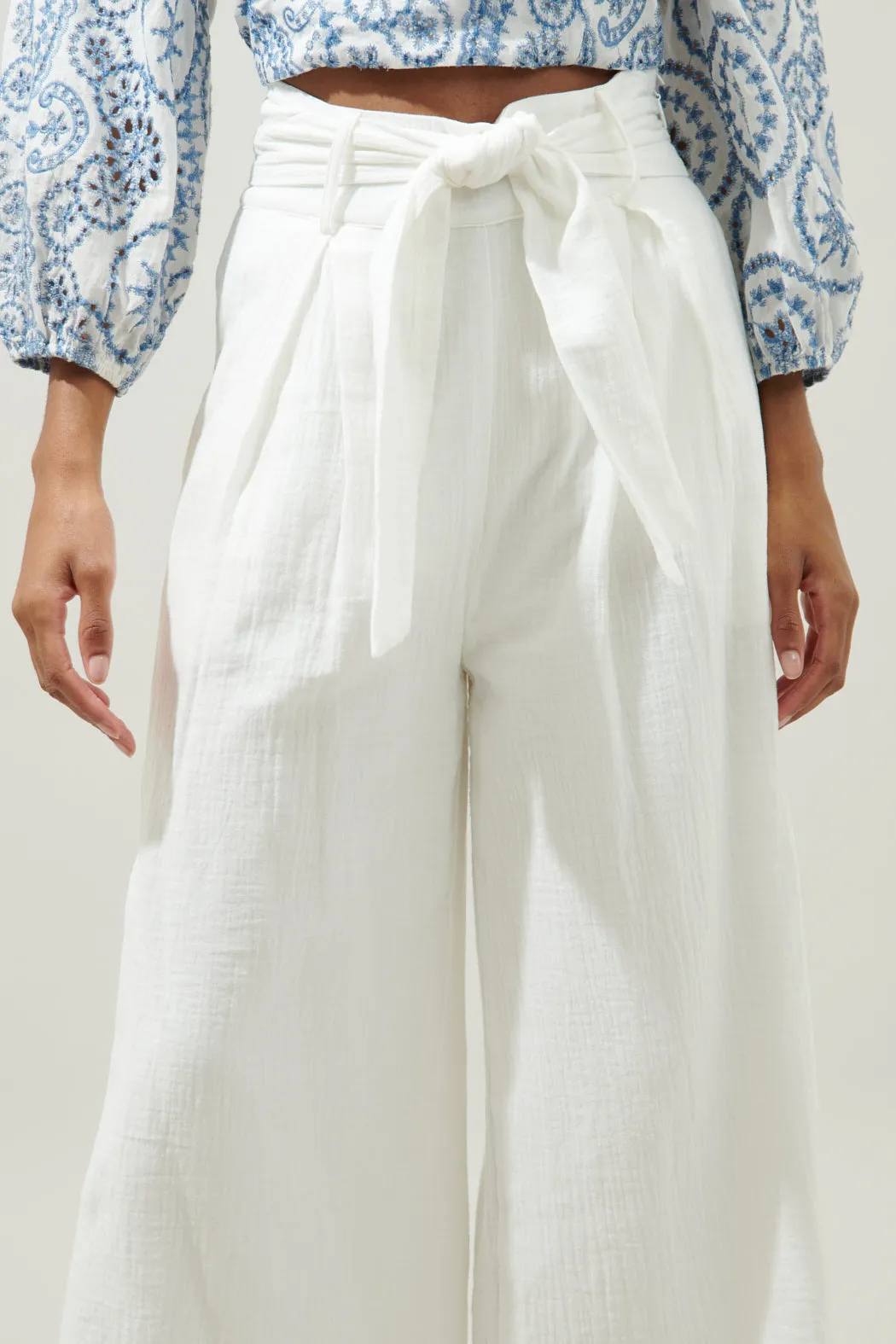 Tres Bien Cotton Wide Leg Pants