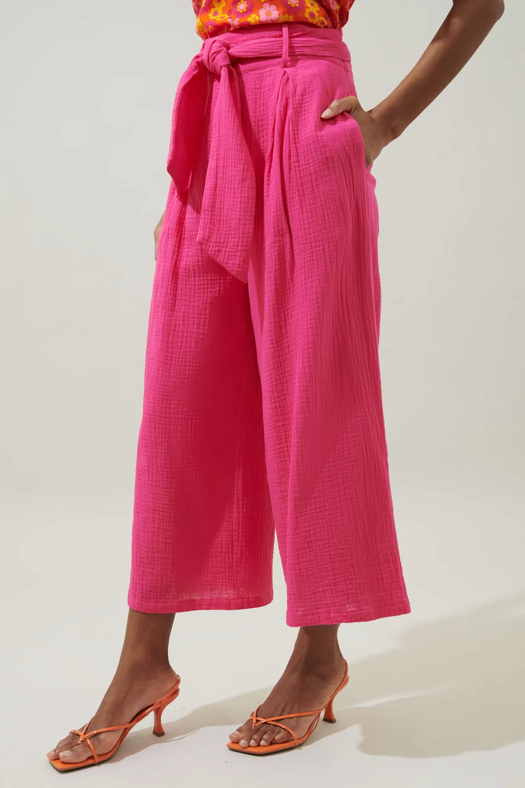 Tres Bien Cotton Wide Leg Pants