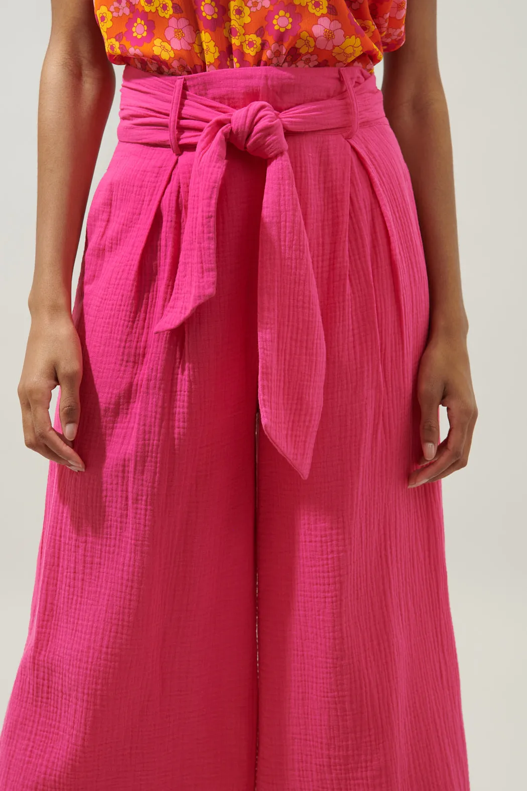 Tres Bien Cotton Wide Leg Pants