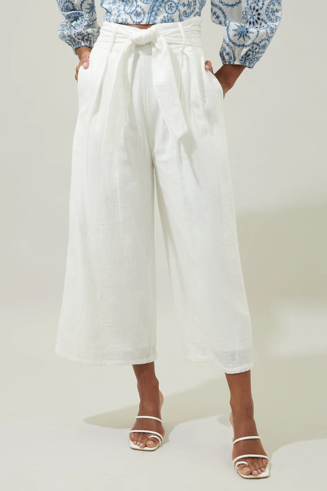 Tres Bien Cotton Wide Leg Pants