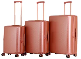 Triforce David Tutera Malibu 3-Piece Luggage Set - Rose Gold 