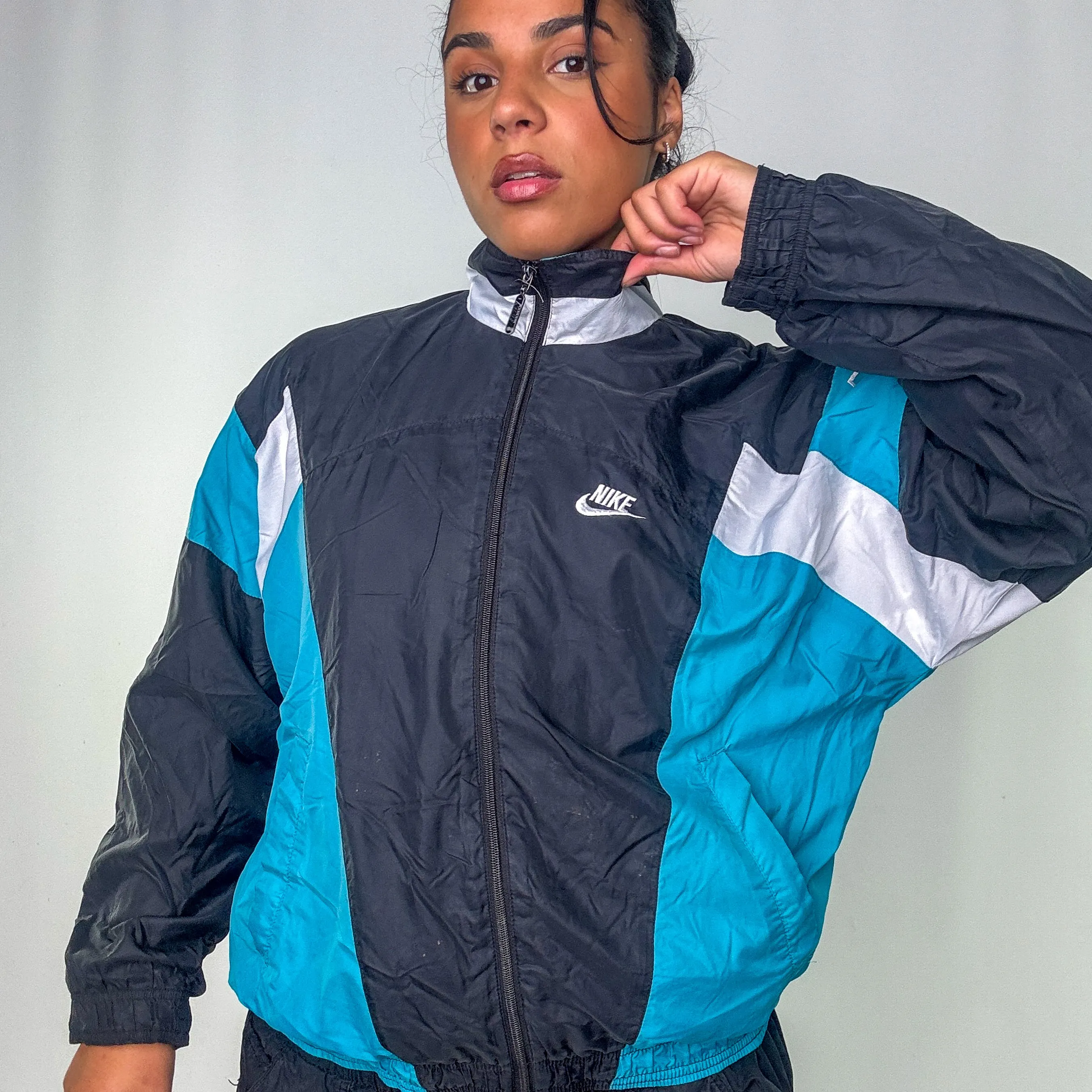 Turquoise y2ks Nike Track Jacket (S)