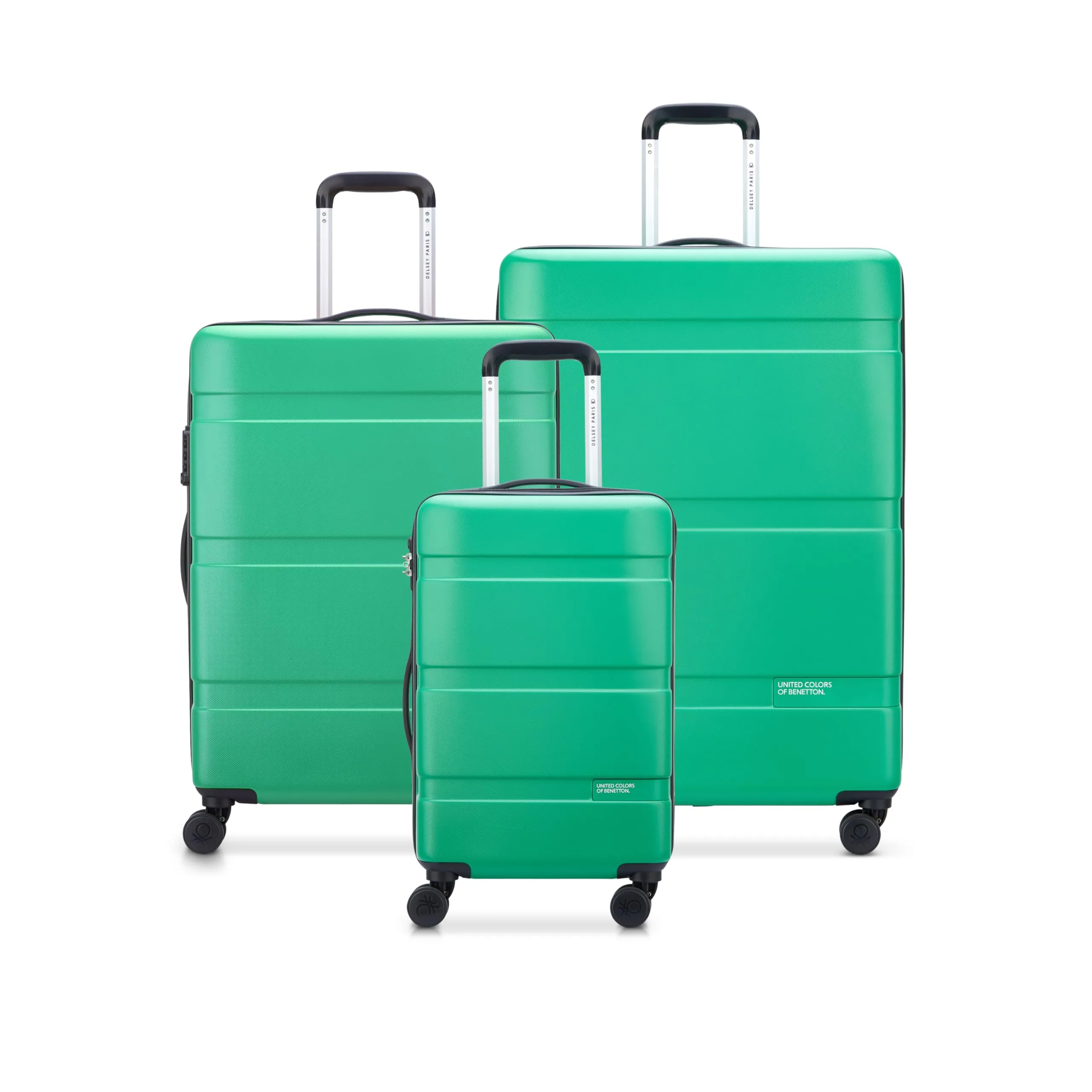 United Colors of Benetton Now Hardside Luggage with Spinner Wheels (3 Piece Set 19/23/27 Inch)  