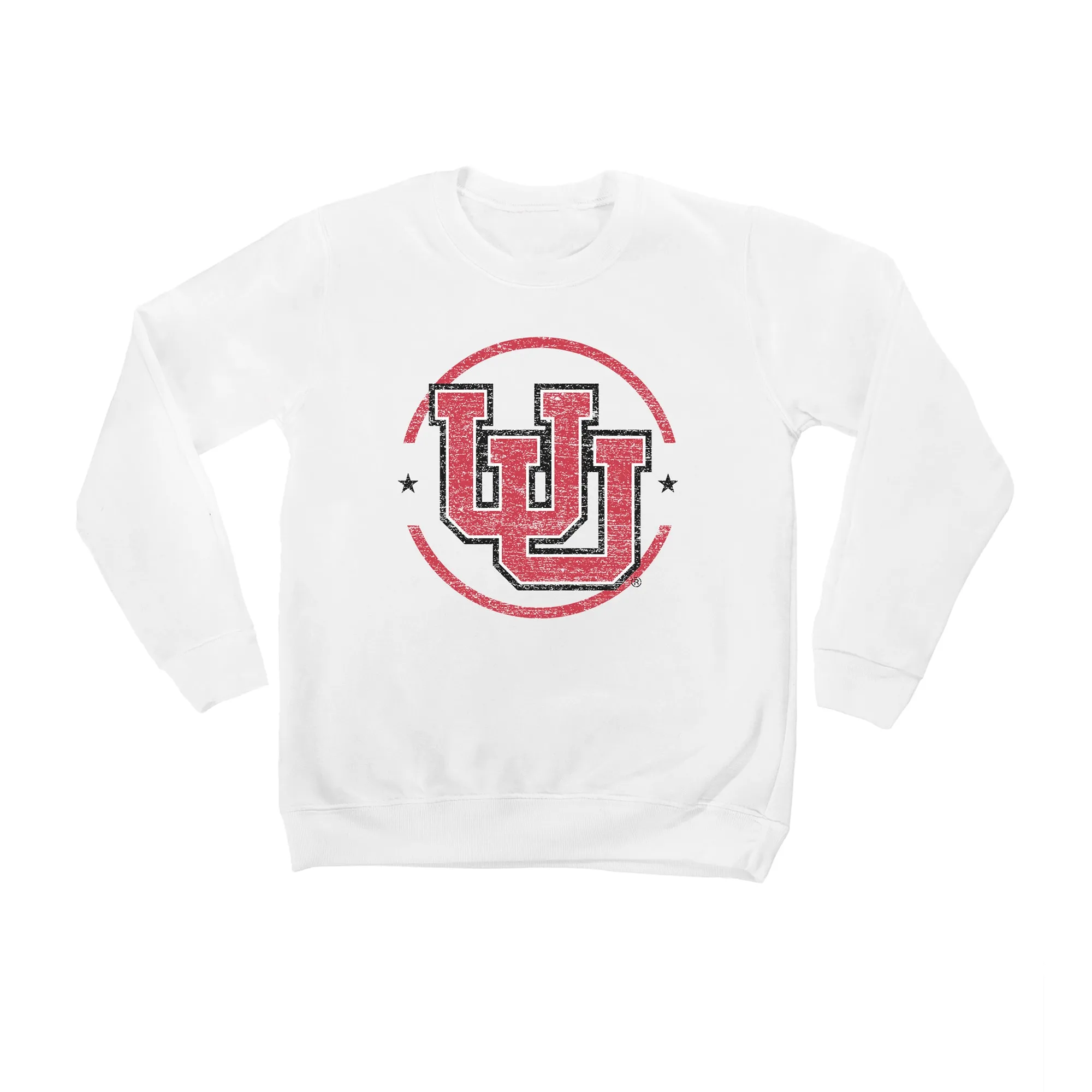 Utah Utes Youth White End Zone Pullover Sweatshirt