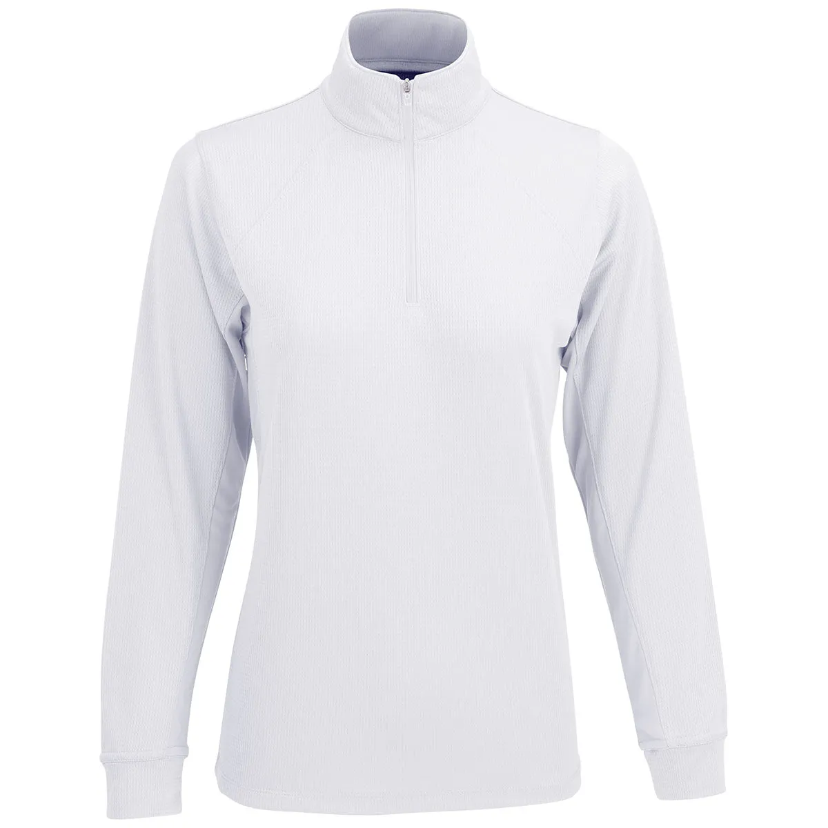 Vansport Women's White Mesh 1/4-Zip Tech Pullover