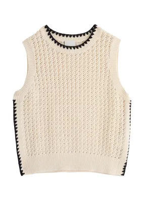 VARLEY Delaney open-knit cotton vest  -                         -                     -                