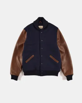 Varsity Jacket - Dark Navy / Luggage