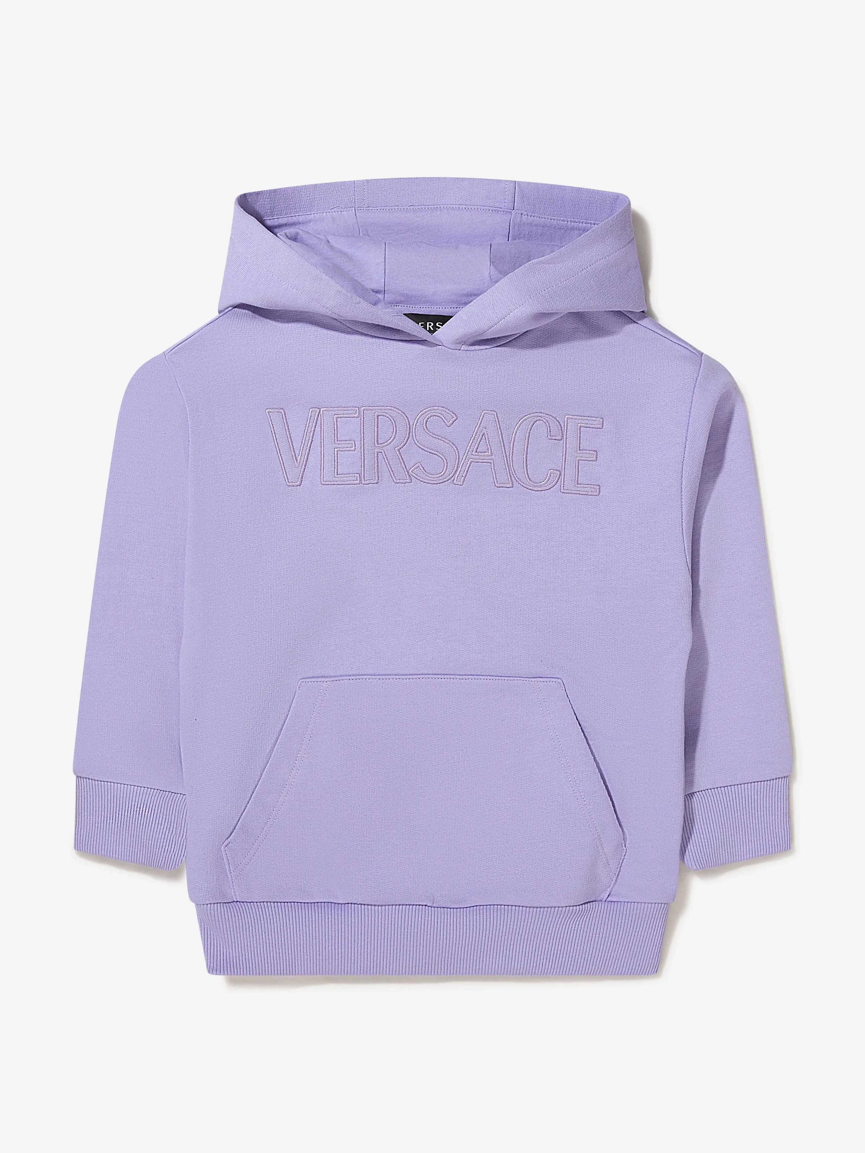 Versace Girls Cotton Logo Hoodie And Shorts Set