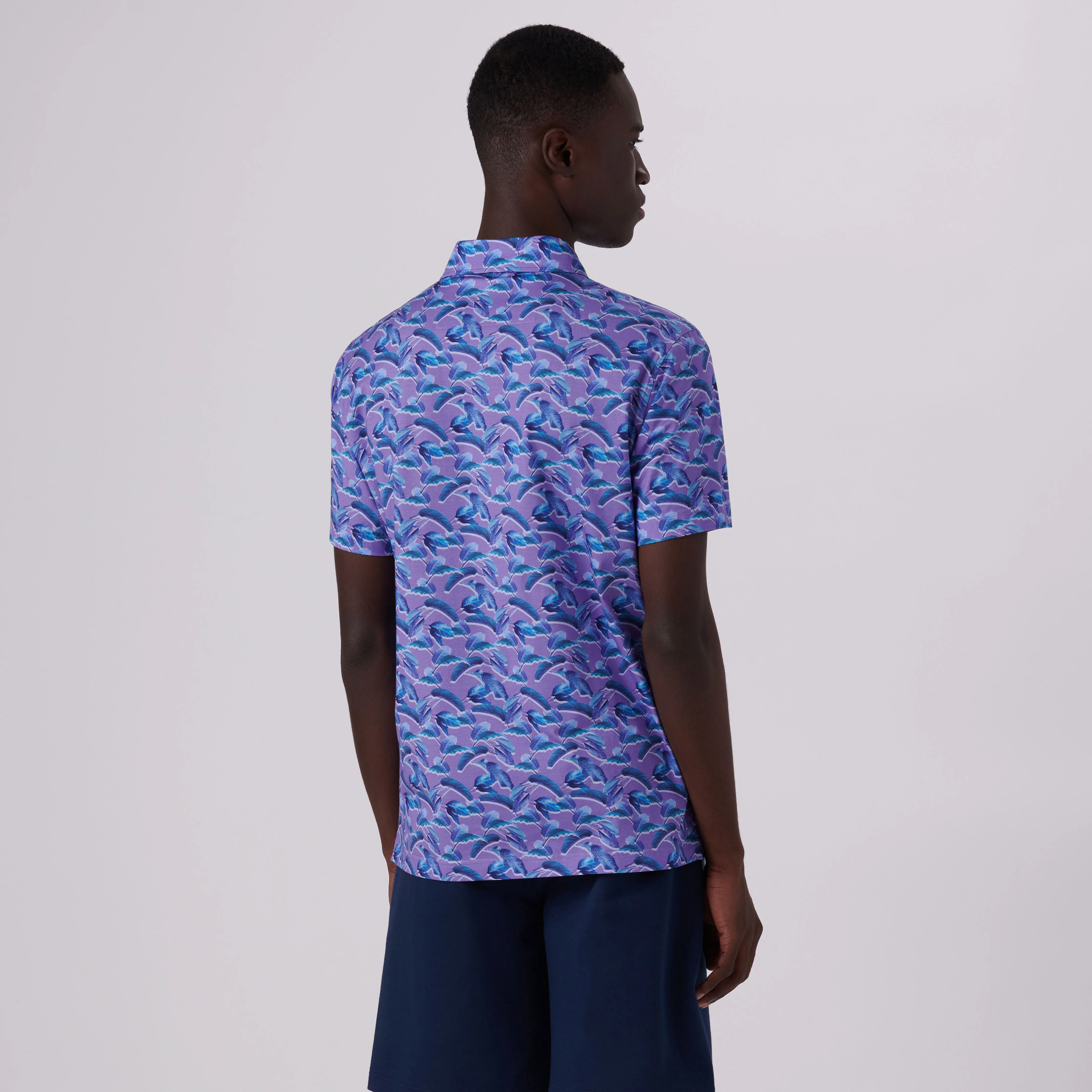 Victor Leaf Print OoohCotton Polo