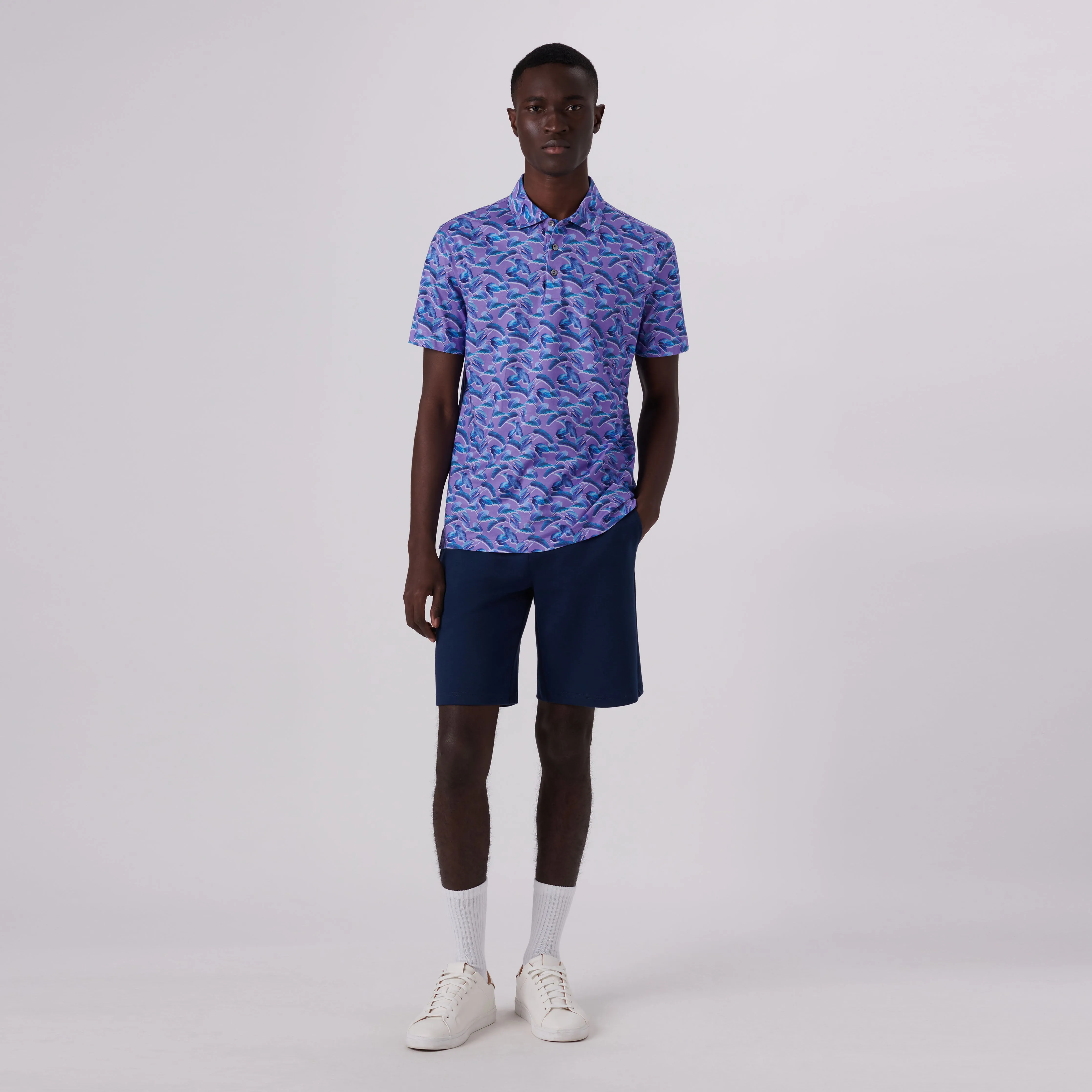 Victor Leaf Print OoohCotton Polo