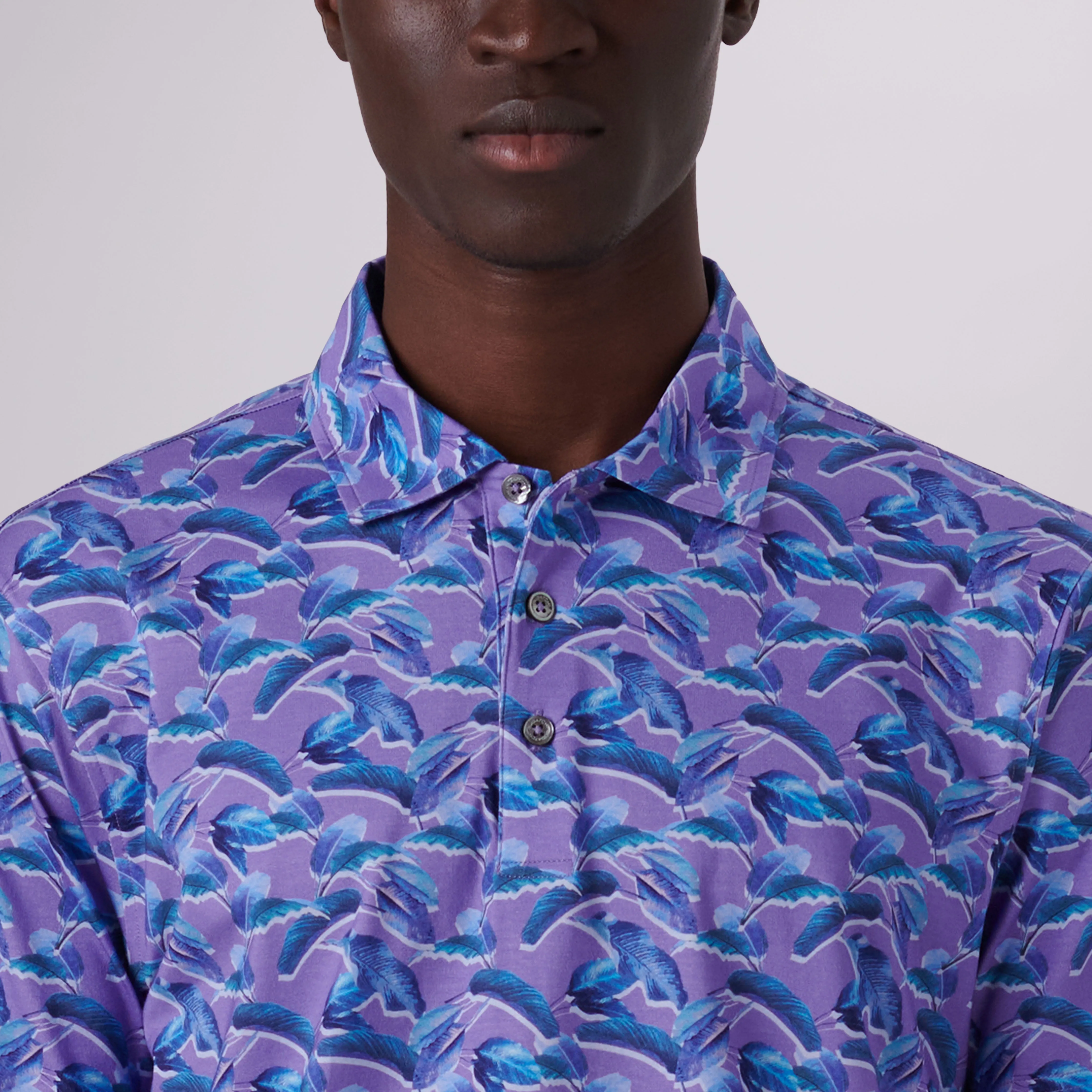 Victor Leaf Print OoohCotton Polo