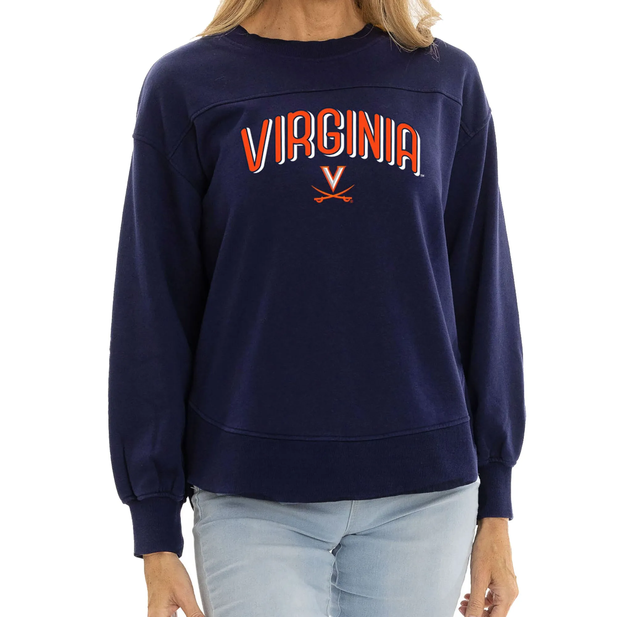 Virginia Cavaliers Women's Navy Yvette Pullover Sweatshirt