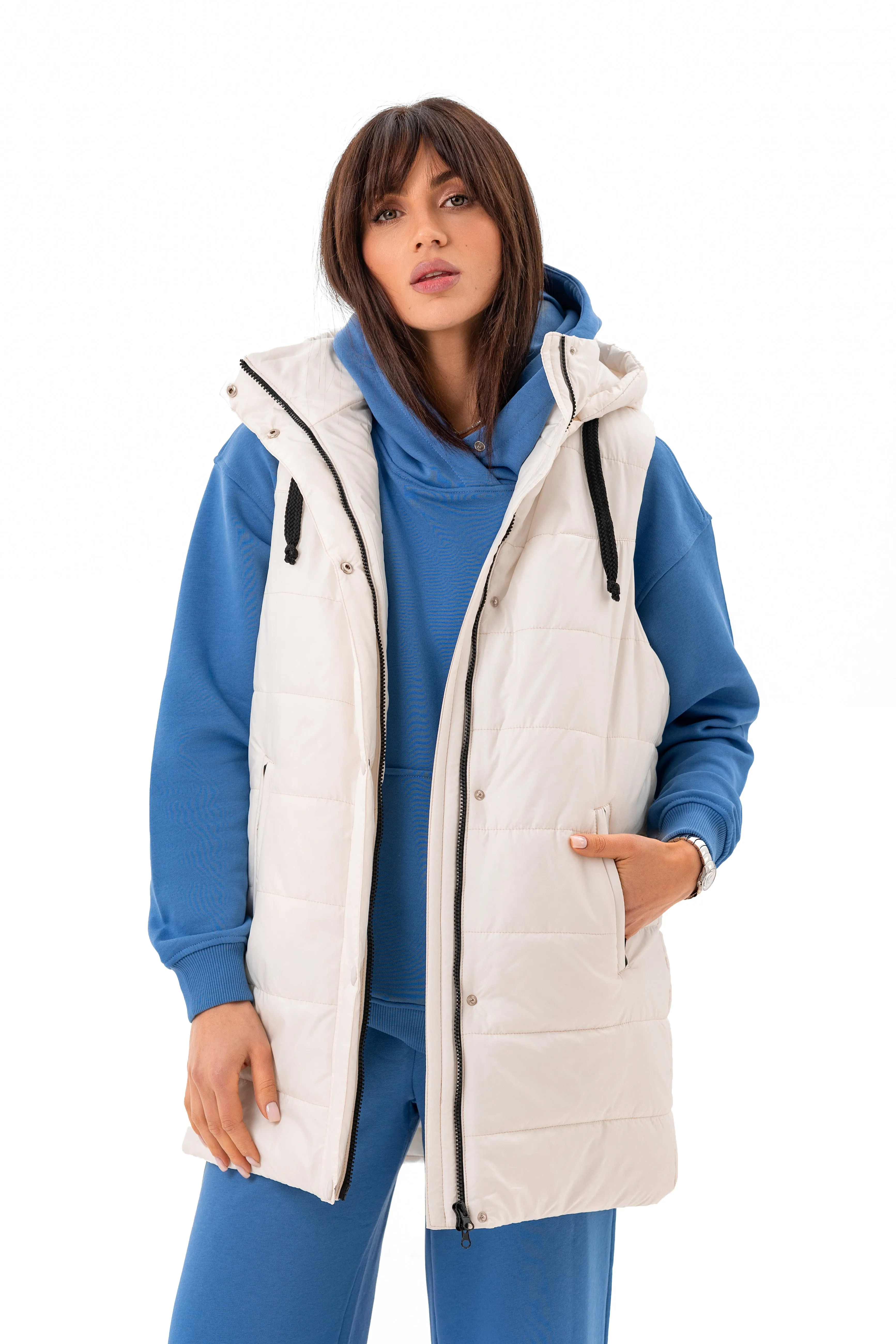 Water-Repellent Hooded Vest