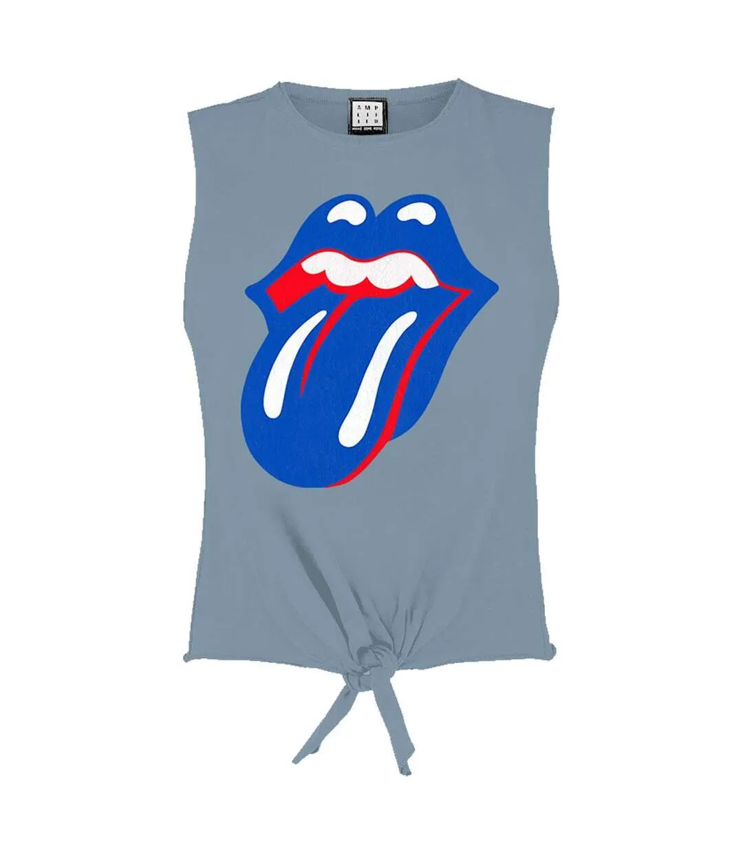 Womens/ladies blue & lonesome the rolling stones sleeveless crop top strange blue Amplified