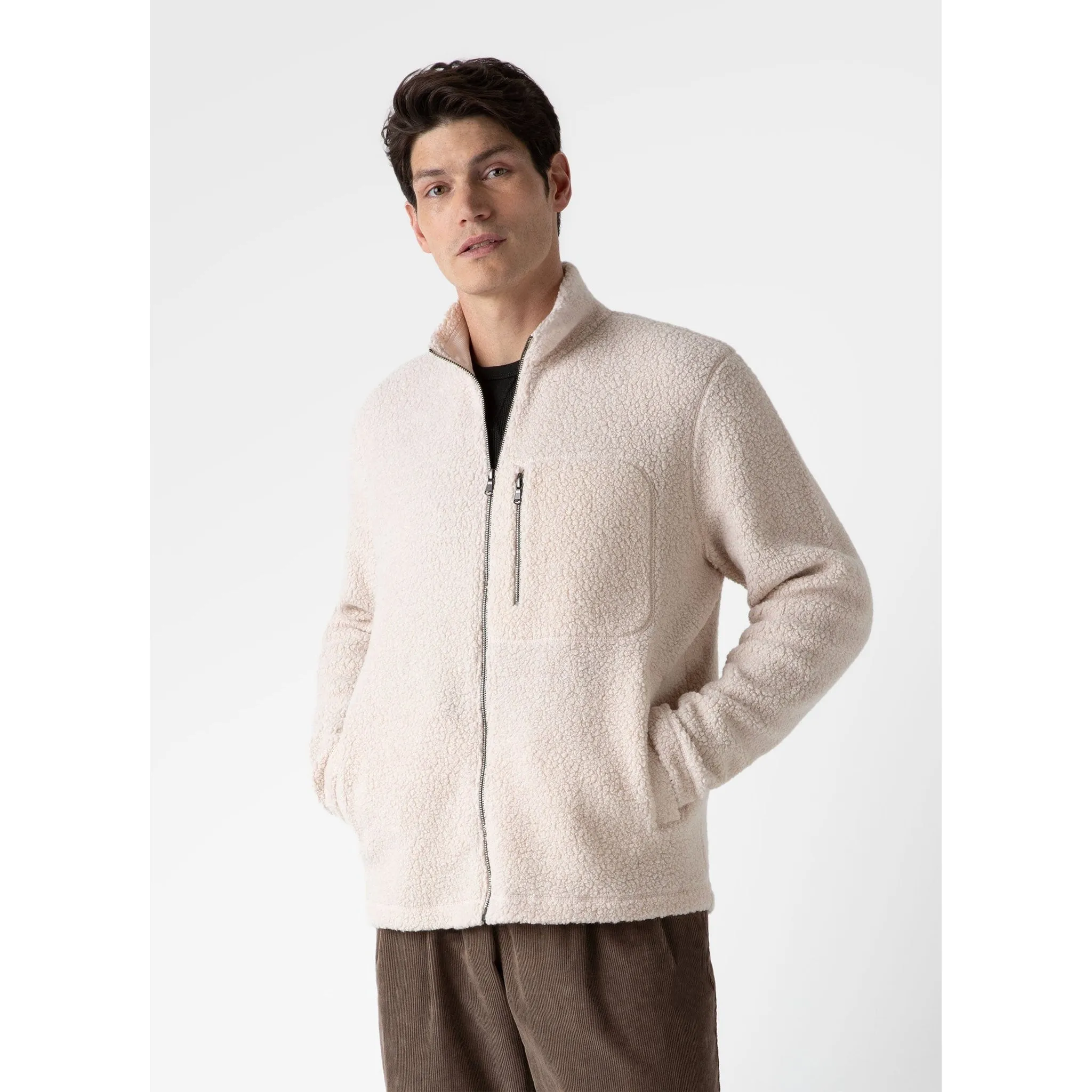 Wool Fleece Jacket | Men | Ecru