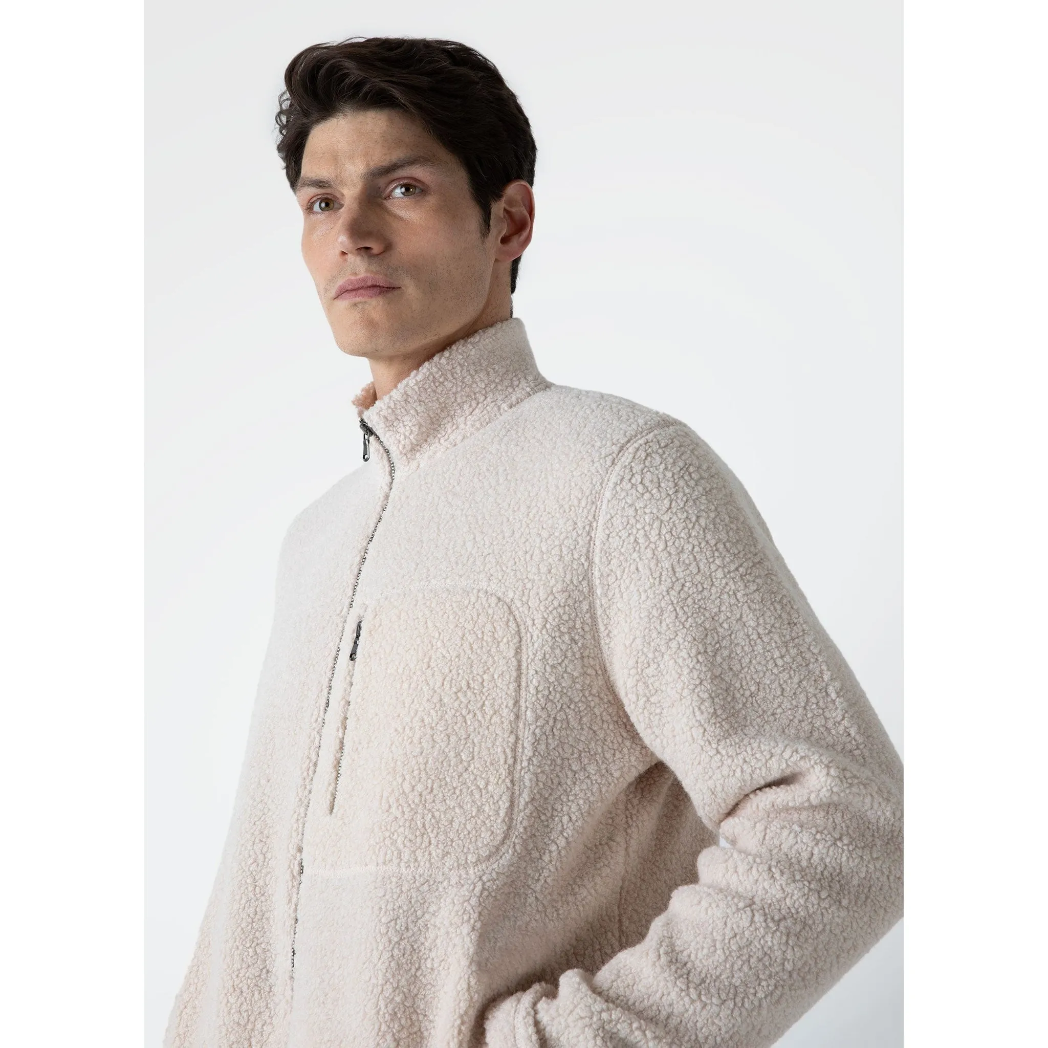 Wool Fleece Jacket | Men | Ecru