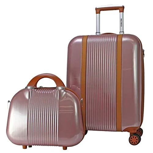 World Traveler Classique Hardside 2-PC Carry-On Spinner Luggage Set, Rose Gold, One Size