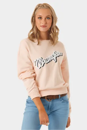 WRANGLER WOMEN'S CHENILLE PINK EMBROIDERED PULLOVER