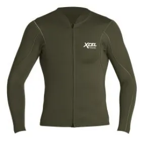 Xcel Axis Long Sleeve 1/0.5mm Mens Wetsuit Jacket - Forest Green